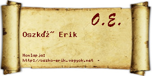 Oszkó Erik névjegykártya